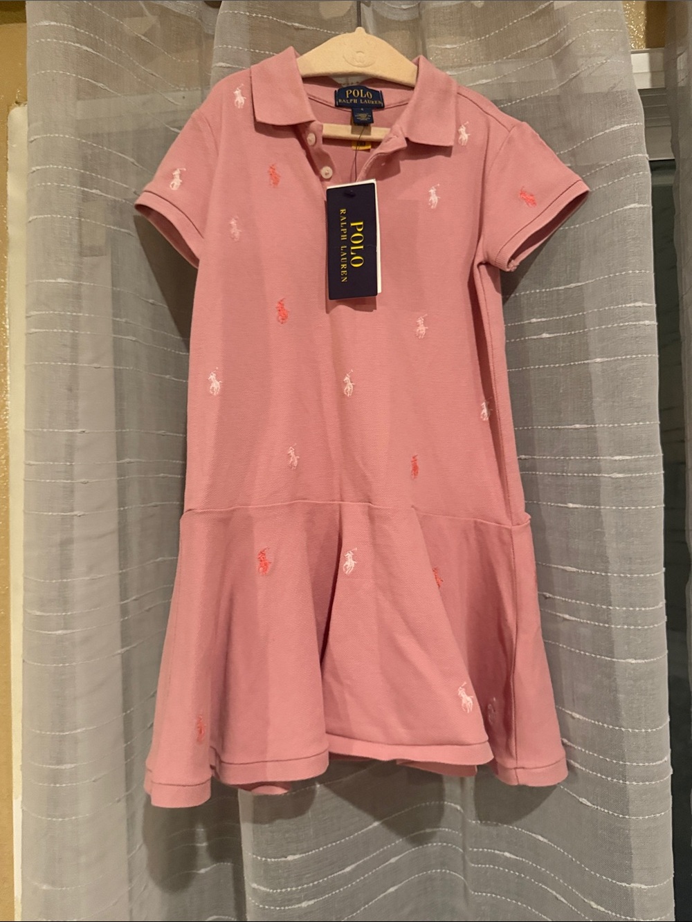 Polo by Ralph Lauren Pink Polo Dress with Embroidered Ponies